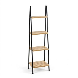 Estantería de 4 niveles de madera y metal para almacenamiento en el hogar, oficina, habitación, estudio e interiores, y para decorar el espacio de trabajo, procedente de la India. - Product Image 1