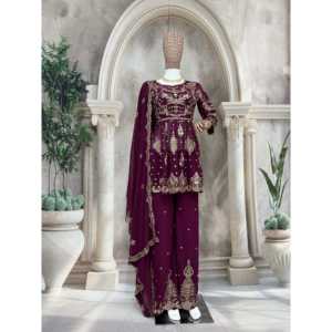 Beau haut et bas pour femmes avec Dupatta fantaisie pour les fêtes - Product Image 3