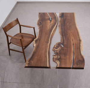 Moderno y Exquisito Juego de Mesa de Comedor con Temática de Río, Muebles de Resina con Diseño Epóxico para Cocina, Hotel o Apartamento - Product Image 3