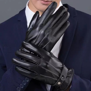 ถุงมือหนังสีดำสำหรับผู้ชาย ความยาวระดับข้อมือ แบบไม่บุซับใน สำหรับใช้ในฤดูหนาวทุกวัน - Product Image 6