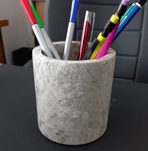 Marble Pencil Pen Holder Desk Organizer Makeup <b>Brush</b> Holder Ideal Gift Office Accessories Custom Color Logo Exporter Pen Holder - Product Image 1