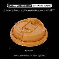 Couvre-boîte jetable en plastique PP écologique et sûr pour les aliments, avec couvercle rabattable et bouchon, durable, pour boissons à emporter (thé au lait)