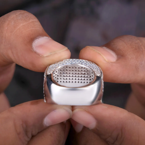 Iced Out Moissanite Diamond <b>Ring</b> Hip Hop Crown Style Luxury 925 <b>Silver</b> <b>Mens</b> Statement Bling Custom Name <b>Ring</b> - Product Image 6