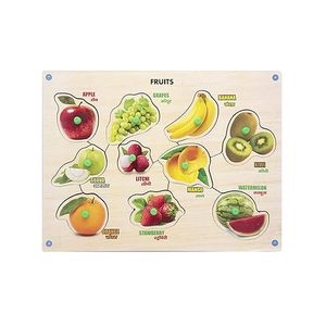 Rompecabezas de Madera de Frutas Coloridas para el Desarrollo Educativo Temprano Preescolar NMII Learning (Multicolor) - Product Image 1