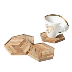 Top Selling Engravable Natural Wooden Monogram Wood Resin <b>Blue</b> Epoxy Round Best <b>Coasters</b> Holder Set with Logo - Product Image 1