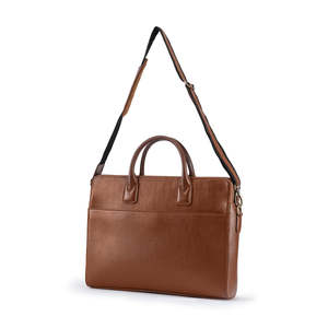 Handmade Vintage Brown Leather Office Laptop Bag for Men with Zipper Closure and Premium Finish Custom Size Available - Product Image 3