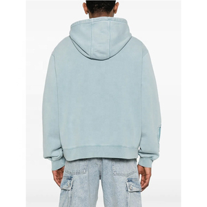 High Quality Dtg Printing Full Printed Hoodie 100% Cotton Unisex Boxy Street Style Acid Wash Sun Faded Distress Hoodies - Product Image 2