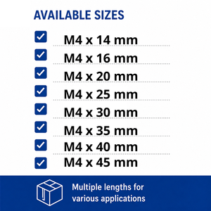 Tornillo de máquina con cabeza hexagonal ISO 7380-1 métrico M4 x 25, grado 10.9, rosca completa, acero 40Cr, zincado azul y blanco - Product Image 2