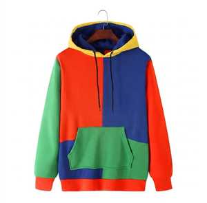 Sudadera con Capucha para Hombre, Mezcla de Poliéster y Algodón, Diseño de Paneles Multicolor, Sudadera Tipo Pullover, Fabricante de Ropa Urbana Personalizada - Product Image 1