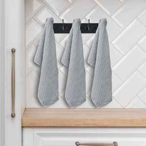 Serviettes de cuisine 100% coton écologiques, tissées à carreaux, à séchage rapide, lavables en machine, carrées et rectangulaires, résistantes aux enfants, en tissu éponge simple face - Product Image 4