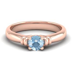 Anillo de Compromiso REYES Solitaire de Plata de Ley 925 con Moissanita, Corte Redondo, 0.5 Quilates, Gema de Aguamarina, Joyería Fina Personalizada - Product Image 6