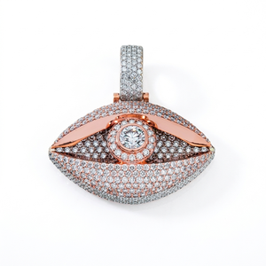 Pendentif SHRAMAN DIAMOND en argent 925 plaqué or rose, motif Horus Paix, Moissanite, religieux, Hip Hop, unisexe, 40g, bijou porte-bonheur - Product Image 1