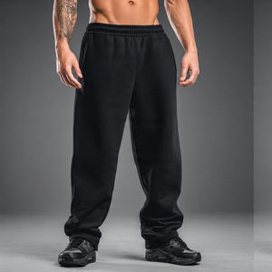 Pantalon de survêtement évasé pour homme – Hiver, écologique, coupe-vent, polyester/coton épais 400g, taille élastique - Product Image 1