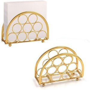 Modern Gold Metal Arch Napkin <b>Holder</b> Minimal Decorative <b>Tissue</b> Organizer Tabletop <b>Kitchen</b> Dining Display Stand - Product Image 6