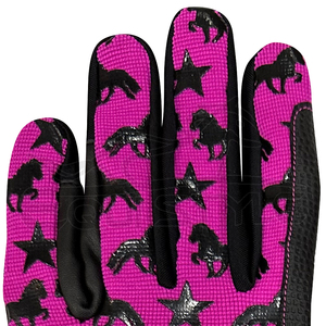Gants d'équitation pour femmes, nouvelle arrivée, impression personnalisée en silicone, doigts entiers, légers, performance sportive, gants d'équitation en gros - Product Image 3