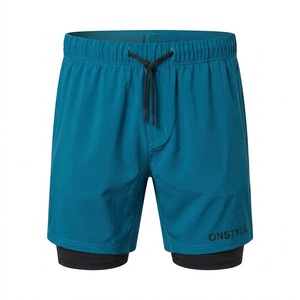 Pantalones Cortos Deportivos 2 en 1 para Hombre ONSTYLE, Negros y Verdes, con Forro de Compresión, Secado Rápido, con Cordón Ajustable, para Entrenamiento Atlético - Product Image 5