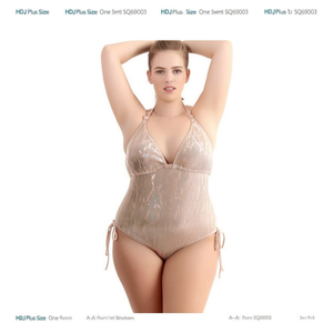 HDJ Plus Size One Piece Swimsuit <b>Tummy</b> <b>Control</b> Conservative Beachwear Sexy Monokini Bathing Suit SQ69003 - Product Image 2