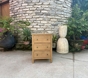 Commode rustique antique en bois massif noyer, 5 tiroirs, taille Queen, Song Kon, ensemble de meubles de chambre à coucher - Product Image 3