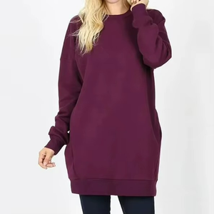 Sweat-shirt personnalisé pour femme, pull en molleton à col rond, pull oversize, sweat-shirt uni pour femme - Product Image 2