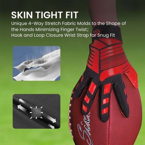 Guantes de Fútbol Americano Ultra-Aderentes de Primera Calidad, Guantes de Fútbol con Palma Adhesiva Personalizada para Adultos y Jóvenes - Product Image 6