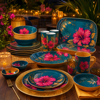 Collection de vaisselle en mélamine de couleur unie, empilable, pour buffet, restauration, maison, vente en gros, ensemble de vaisselle en mélamine