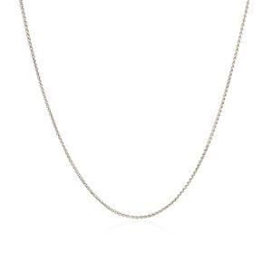 Cadena de Oro Blanco de 14k con Corte de Diamante Redondo, 0.6mm, Collares Finos - Product Image 2