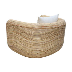 Fauteuil Rinjani contemporain de haute qualité avec coussins, en bois, pour salon et villa - Product Image 3