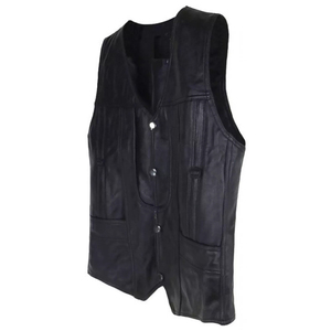 Chaleco de Motociclista de Cuero Genuino para Hombre, Estilo Nuevo, Impermeable, Cortavientos, Transpirable, Reversible, Vintage, Cálido para Invierno, Sin Mangas - Product Image 6