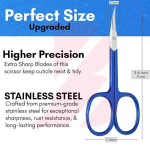 Tijeras para Uñas de Acero Inoxidable con Recubrimiento Azul, para Zurdos, Buena Calidad, Mejor Vendedor, Precio de Fábrica, OEM - Product Image 3