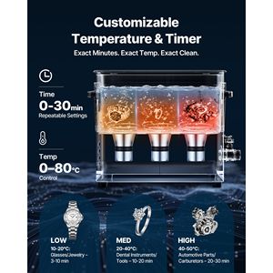 Pulitore a Ultrasuoni Professionale 10L 180W in Acciaio Inossidabile con Display Digitale e Alimentazione Elettrica, Include Cestello per la Pulizia - Product Image 4