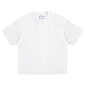 Men's <b>White</b> Short Sleeve O-Neck T-Shirt Regular Fit Casual Solid Color Cotton Knitted Blank Design Men Essentials Boxy <b>Tee</b> Shirt - Product Image 3