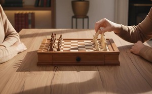 ILAHI's Eco-Friendly Rustic Polished Rectangle <b>Chess</b> <b>Board</b> Game 100% Handmade Pure Wood Animal/Love Style Customized Size <b>Chess</b> - Product Image 4