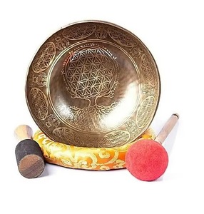 Cuenco tibetano hecho a mano de bronce y latón, fabricantes y exportadores de cuencos tibetanos de la India, venta directa. - Product Image 2