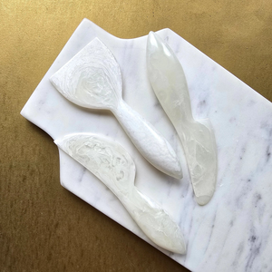 Large Resin <b>Cheese</b> <b>Knife</b> & Butter Spreader <b>Set</b> with Swirl Pattern Vibrant Homewares-Handheld Eco-Friendly Dishwasher Safe - Product Image 3