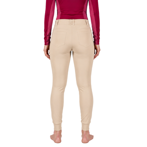 Pantalon d'équitation beige pour femme, taille haute, extensible, avec passants de ceinture, pour la compétition et l'entraînement, vêtements de sport - Product Image 2
