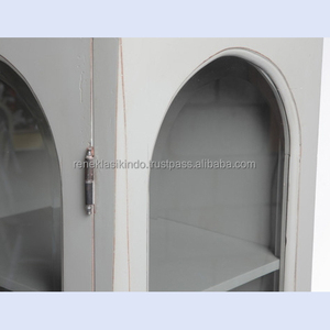 Armoire pour enfants en bois d'acajou Série 1424 Design minimaliste avec portes en verre transparent - Product Image 3