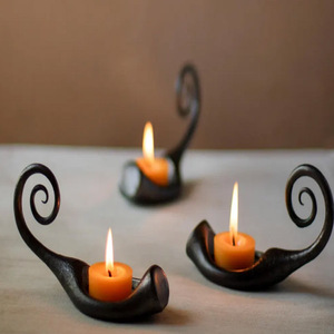 Wrought Iron <b>Tealight</b> <b>Holder</b> Decorative Hand Forged Metal Candle <b>Tealight</b> <b>Holder</b> With Handle - Product Image 2