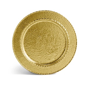 <b>Ornamental</b> Brass Charger Plates Decorative <b>Dining</b> Base Chargers Premium Wedding Banquet <b>Table</b> Arrangement Metal Design - Product Image 1