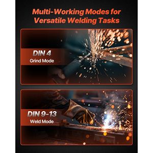 Casco per saldatura auto-oscurante con alimentazione solare, maschera da saldatore True Color 9,3 x 4,3 cm, 2 sensori di arco, tonalità 4/9-13 - Product Image 6