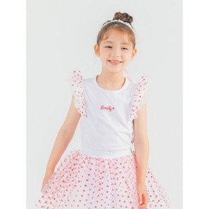 Camiseta OZKIZ Estilo Coreano con Corazón para Niñas de 2 a 6 Años, 100% Algodón, Diseño de Puntos, Moda Infantil, Venta al Por Mayor - Product Image 1