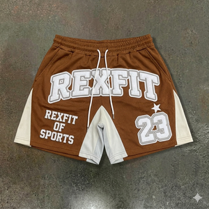 กางเกงขาสั้นกีฬาผู้ชายสีพื้นผ้าตาข่ายแบบสวมใส่สบาย รุ่น REXFIT SPORTS กางเกงบาสเก็ตบอลระบายอากาศได้ดี ชุดออกกำลังกาย ผลิตโดย OEM - Product Image 6