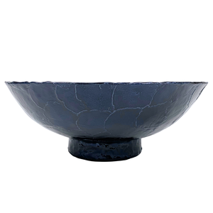 Bol de fruits en composite incrusté de capiz bleu marine rond fait à la main plat de service décoratif pour la maison et la fête centre de table de cuisine - Product Image 2