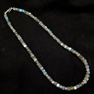 Blue Fire Labradorite Box Shape Beaded Necklace Flashy Labradorite Stone <b>Choker</b> For Women Wholesale Bulk Fashion Jewelry - Product Image 2