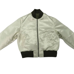 Blouson Bomber en Satin Vert Sauge Clair avec Col et Ourlet Côtelés Noirs, Veste Décontractée Zippée pour Homme, Vêtement d'Automne - Product Image 1
