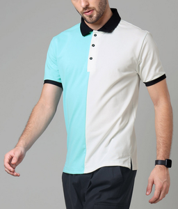 Men's <b>Polo</b> Casual Short Sleeve Color-Blocked <b>3</b> Button Plate Lapel Collar 100% Cotton Durable High Elasticity Summer Golf T-<b>Shirt</b> - Product Image 2