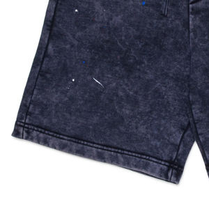 Shorts en coton pour garçons, doux, confortables, durables, bleu délavé classique, élégants, décontractés, pour l'été, tendance, avec logo. - Product Image 3