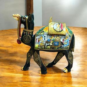 งานฝีมือนิรมลา รูปปั้นม้าอูฐไม้ลายจาลี วาดด้วยมือแบบดั้งเดิม |   รูปแกะสลักสัตว์แบบอินเดียที่เป็นมิตรกับสิ่งแวดล้อม - Product Image 4
