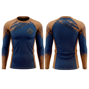 Vente en gros de maillots de compression MMA, logo personnalisé, vêtements de combat BJJ, vêtements de sport, manches longues, séchage rapide, fabricant OEM direct - Product Image 6