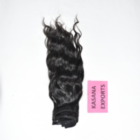 Rambut Asli India Remy Warna Alami 100% Virgin Clip-in & Weave Mesin Double Weft Bebas Bahan Kimia