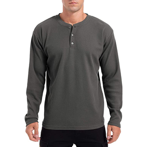 Men's <b>Long</b> <b>Sleeve</b> <b>White</b> Cotton Henley <b>Shirt</b> Regular Fit O-neck Men's jersey <b>t</b>-<b>shirt</b> Casual style top - Product Image 5
